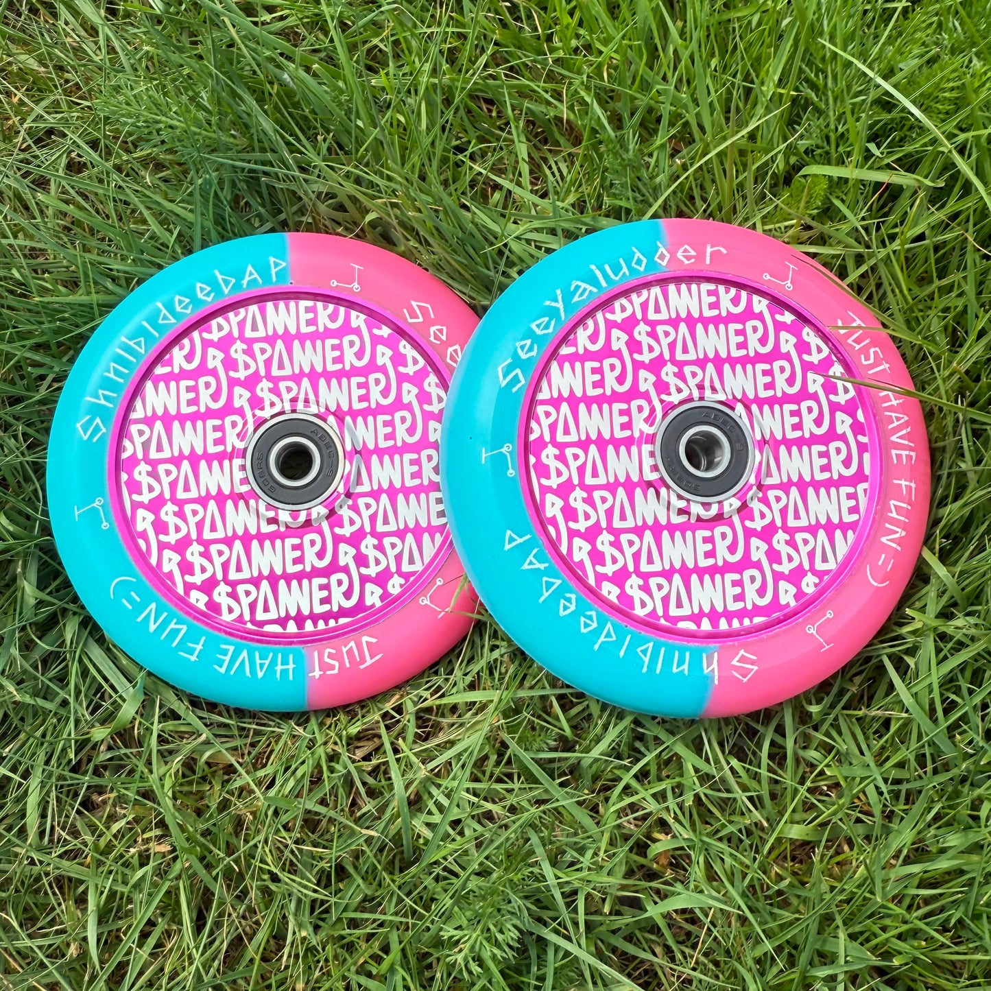 Pink & Blue Spanner Wheels