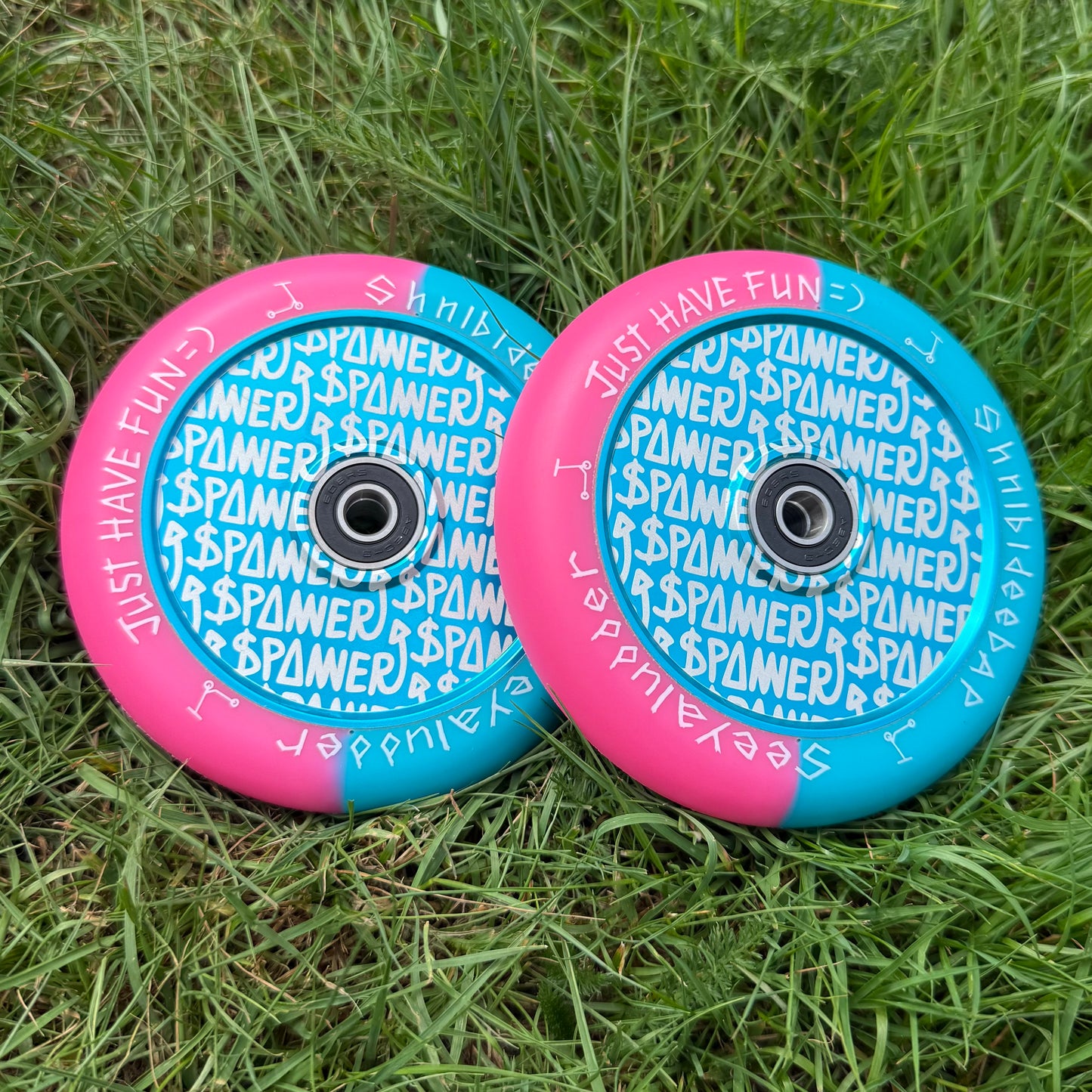 Pink & Blue Spanner Wheels