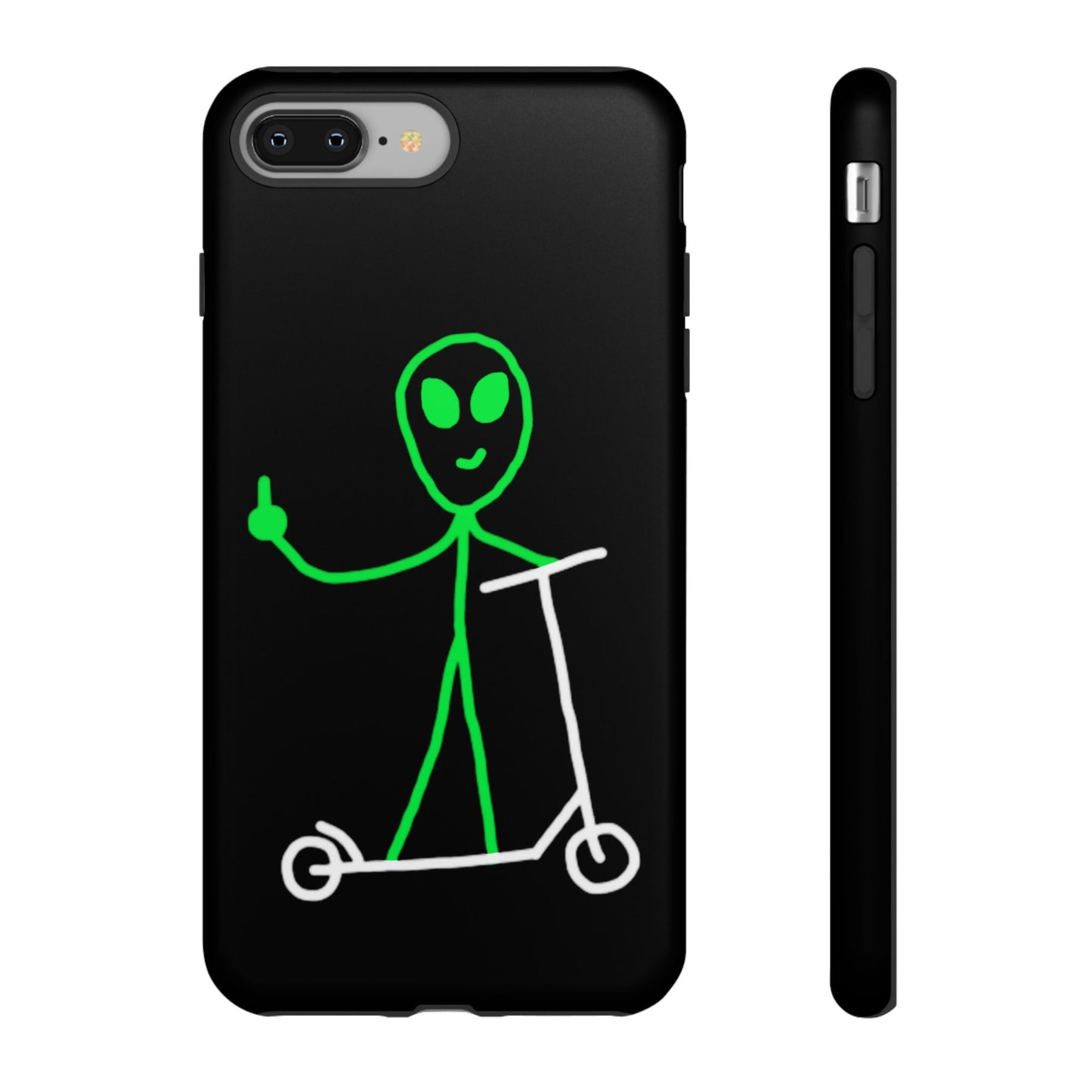 Alien on a Scooter Phone Case (Black)