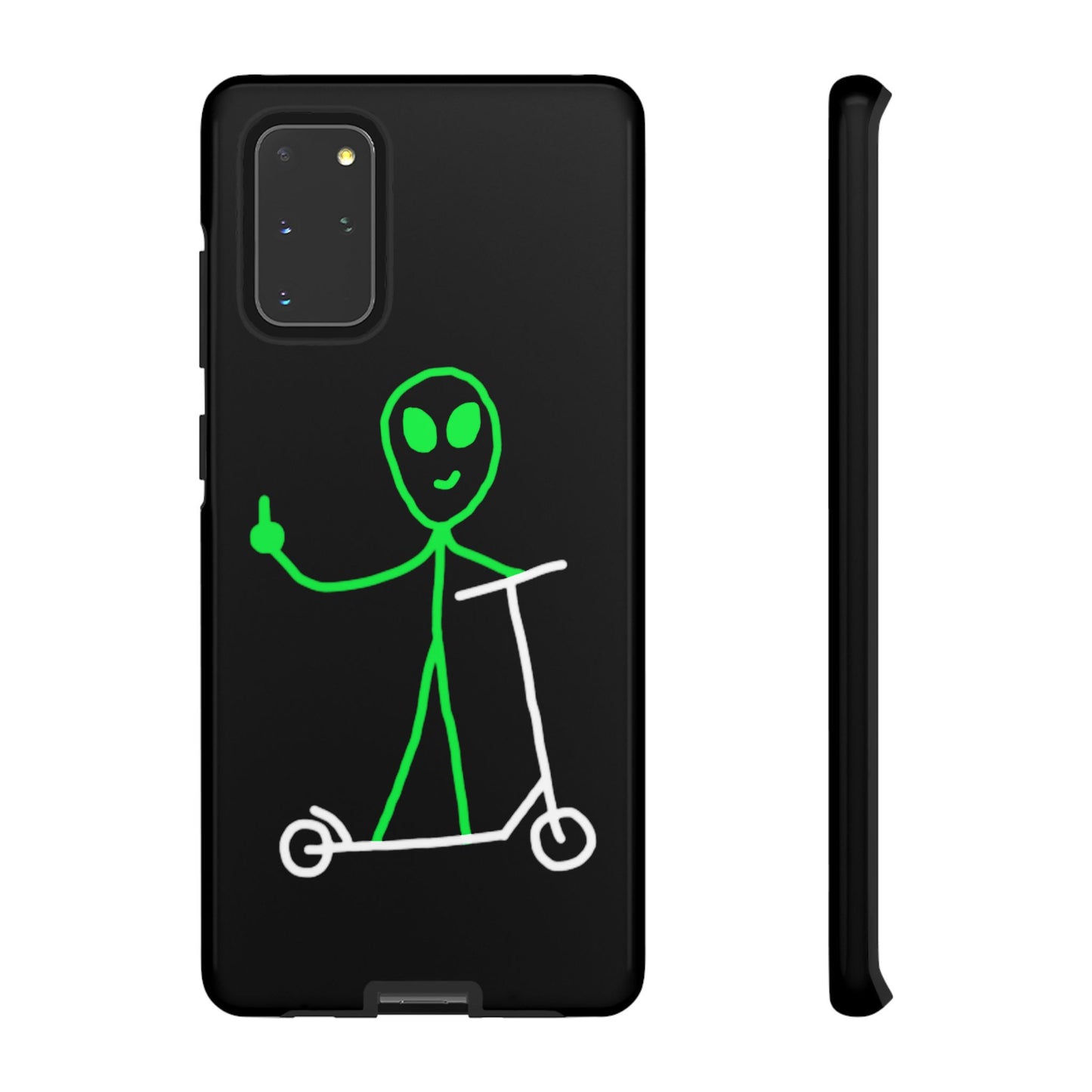 Alien on a Scooter Phone Case (Black)