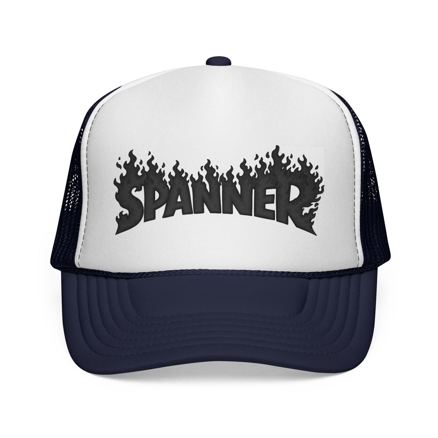 Spanner On Fire (Black) Trucker Hat
