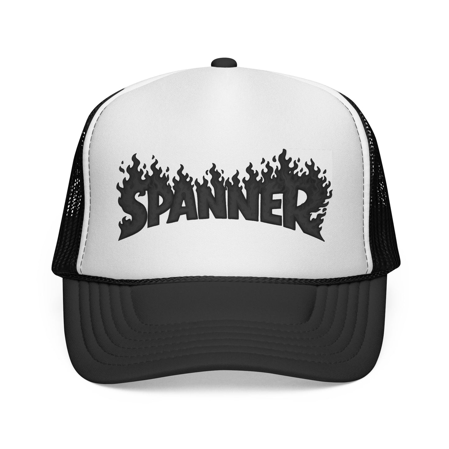 Spanner On Fire (Black) Trucker Hat