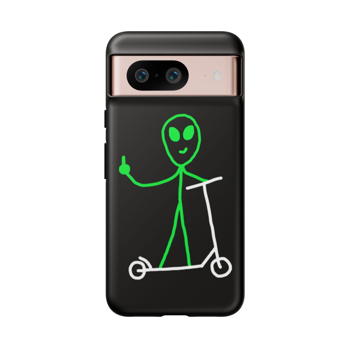 Alien on a Scooter Phone Case (Black)