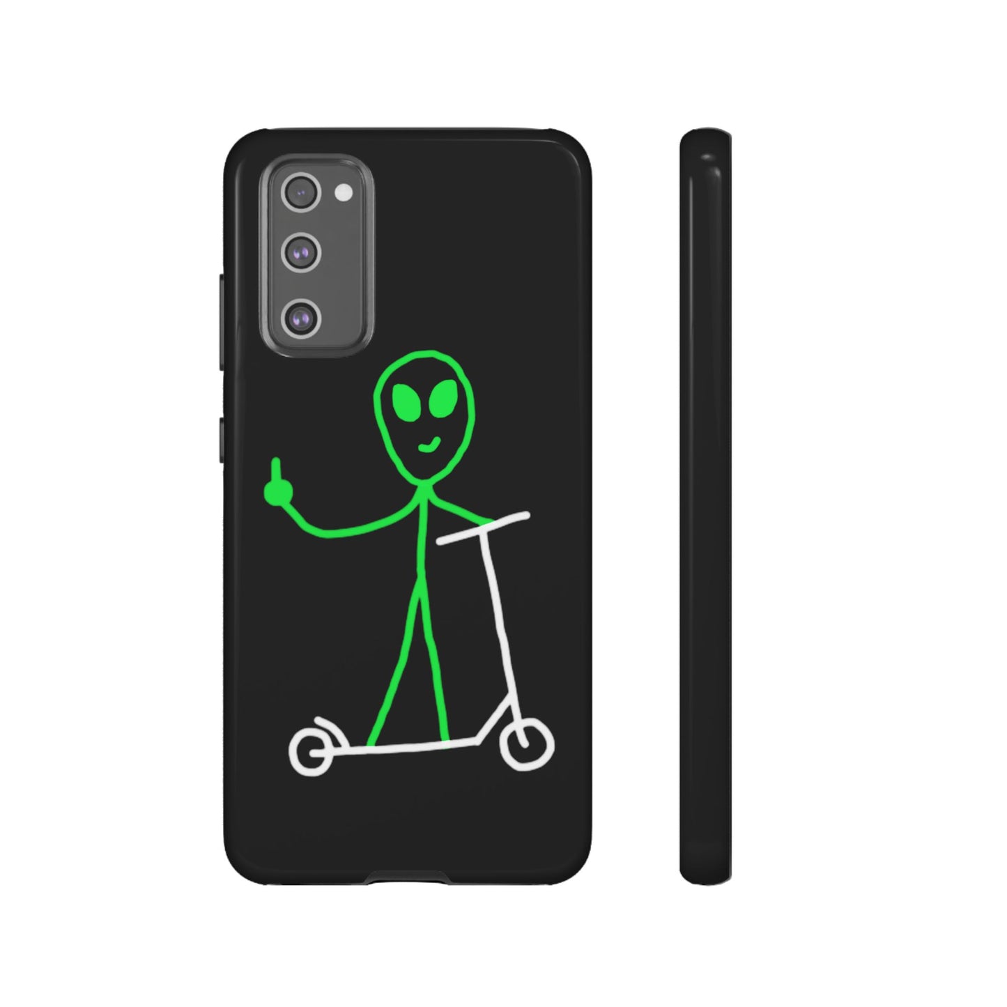 Alien on a Scooter Phone Case (Black)