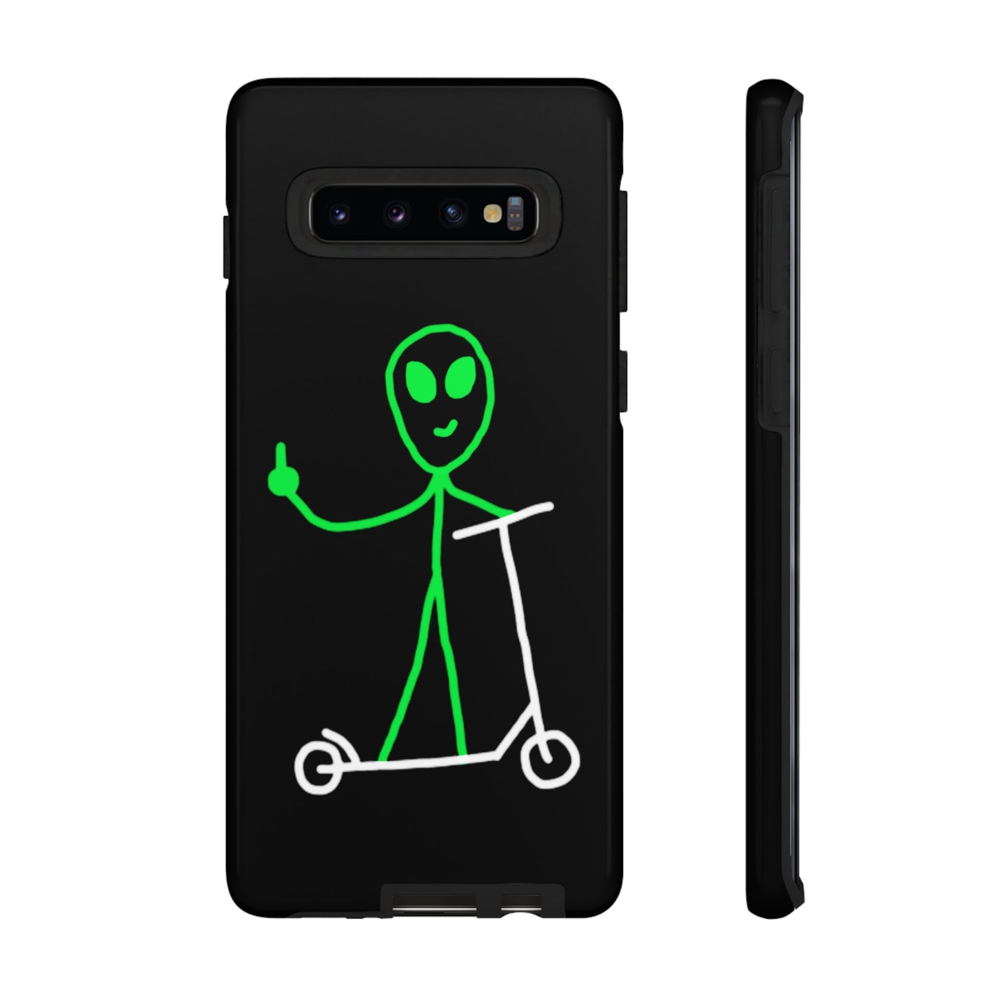 Alien on a Scooter Phone Case (Black)