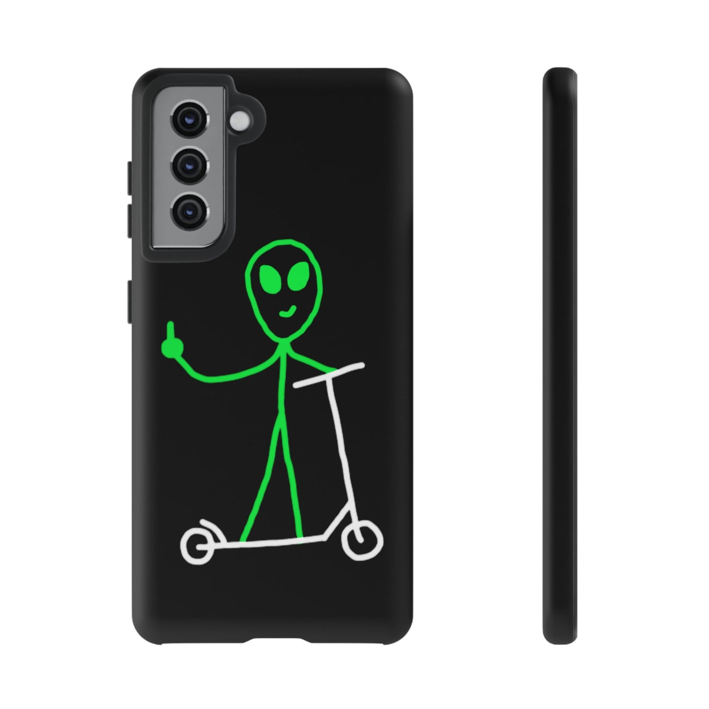 Alien on a Scooter Phone Case (Black)