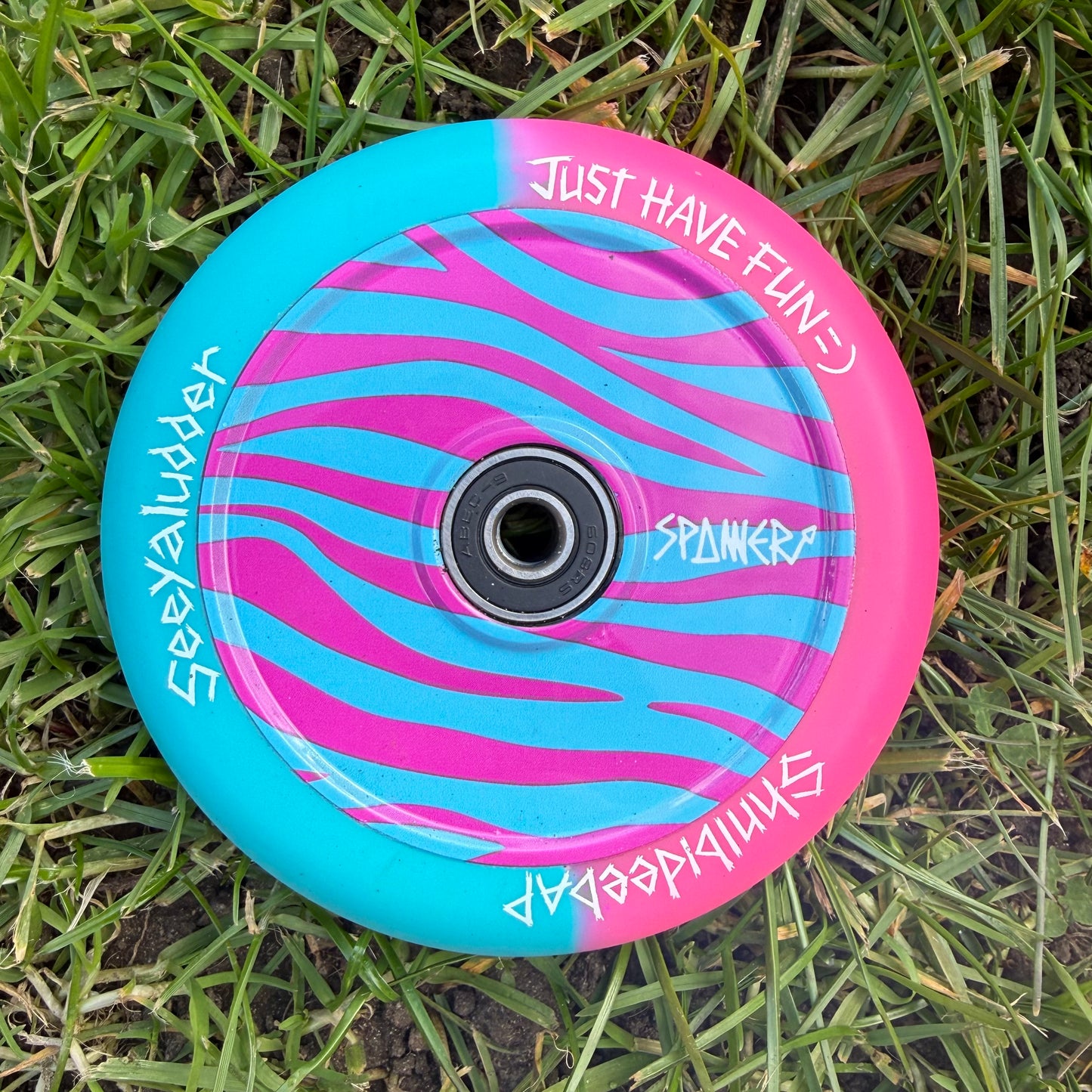 Pink & Blue Zebra Wheels V2