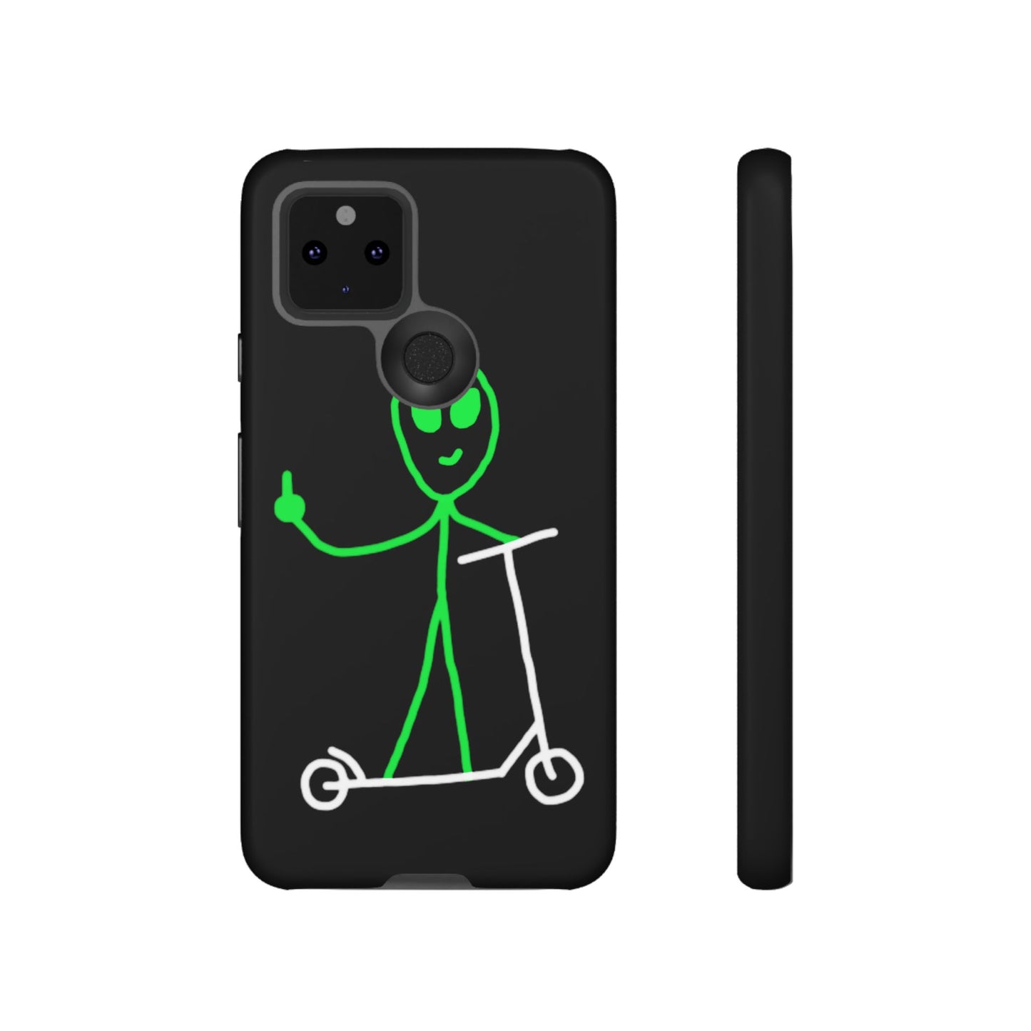 Alien on a Scooter Phone Case (Black)