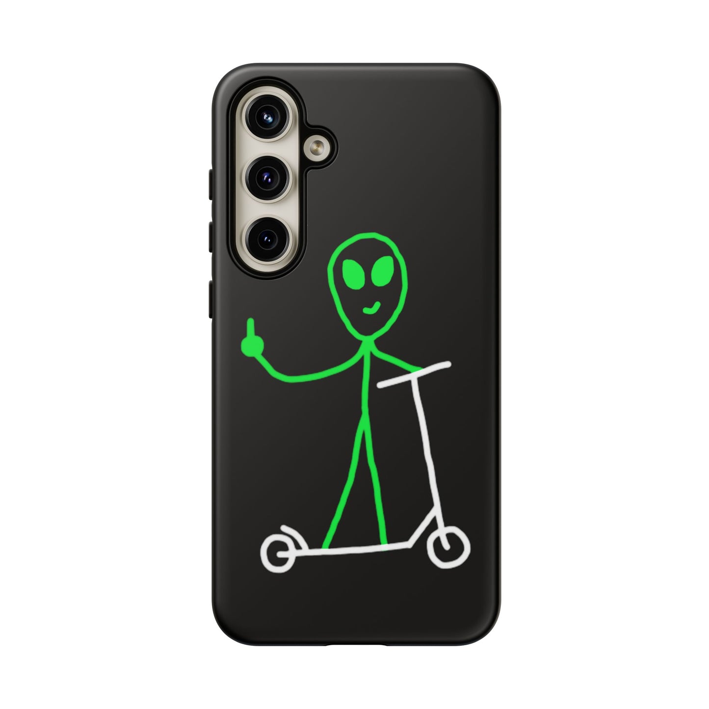 Alien on a Scooter Phone Case (Black)