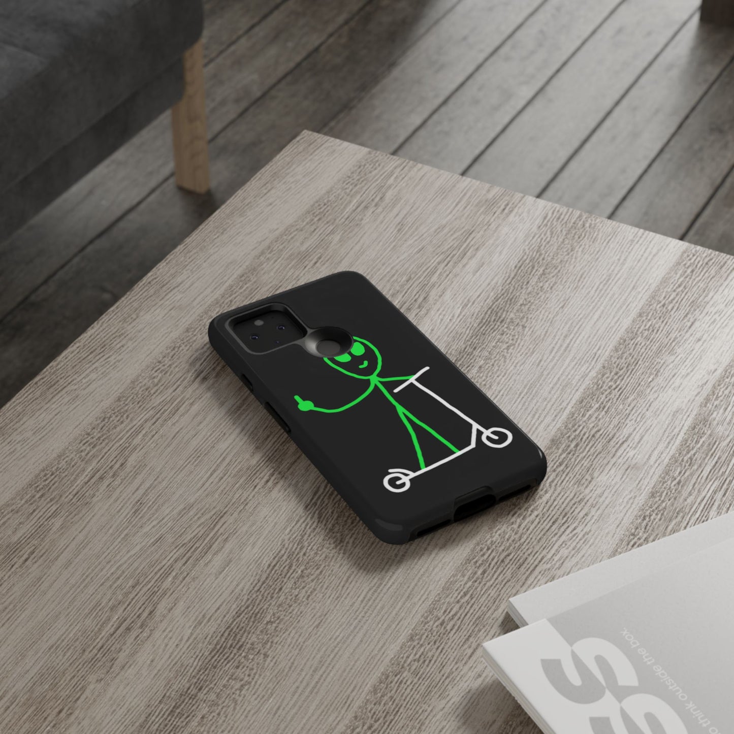 Alien on a Scooter Phone Case (Black)
