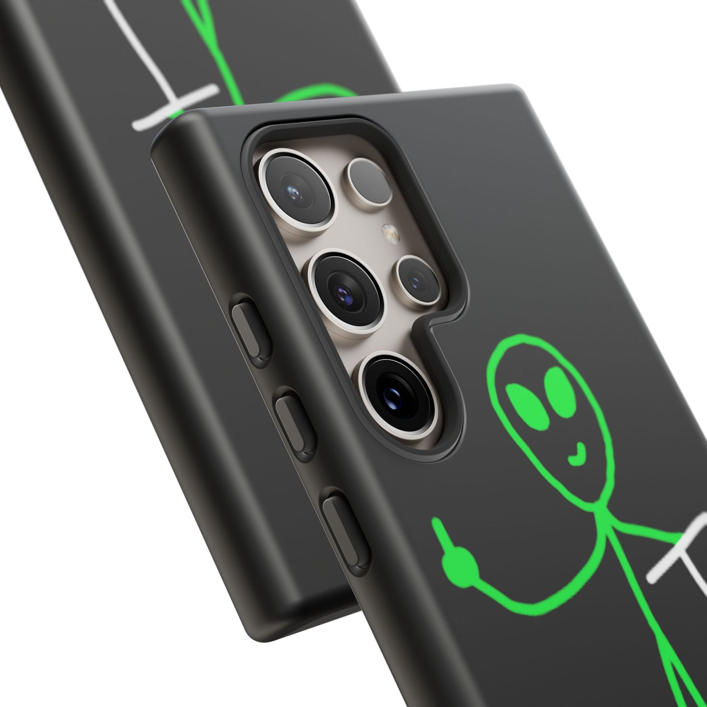Alien on a Scooter Phone Case (Black)