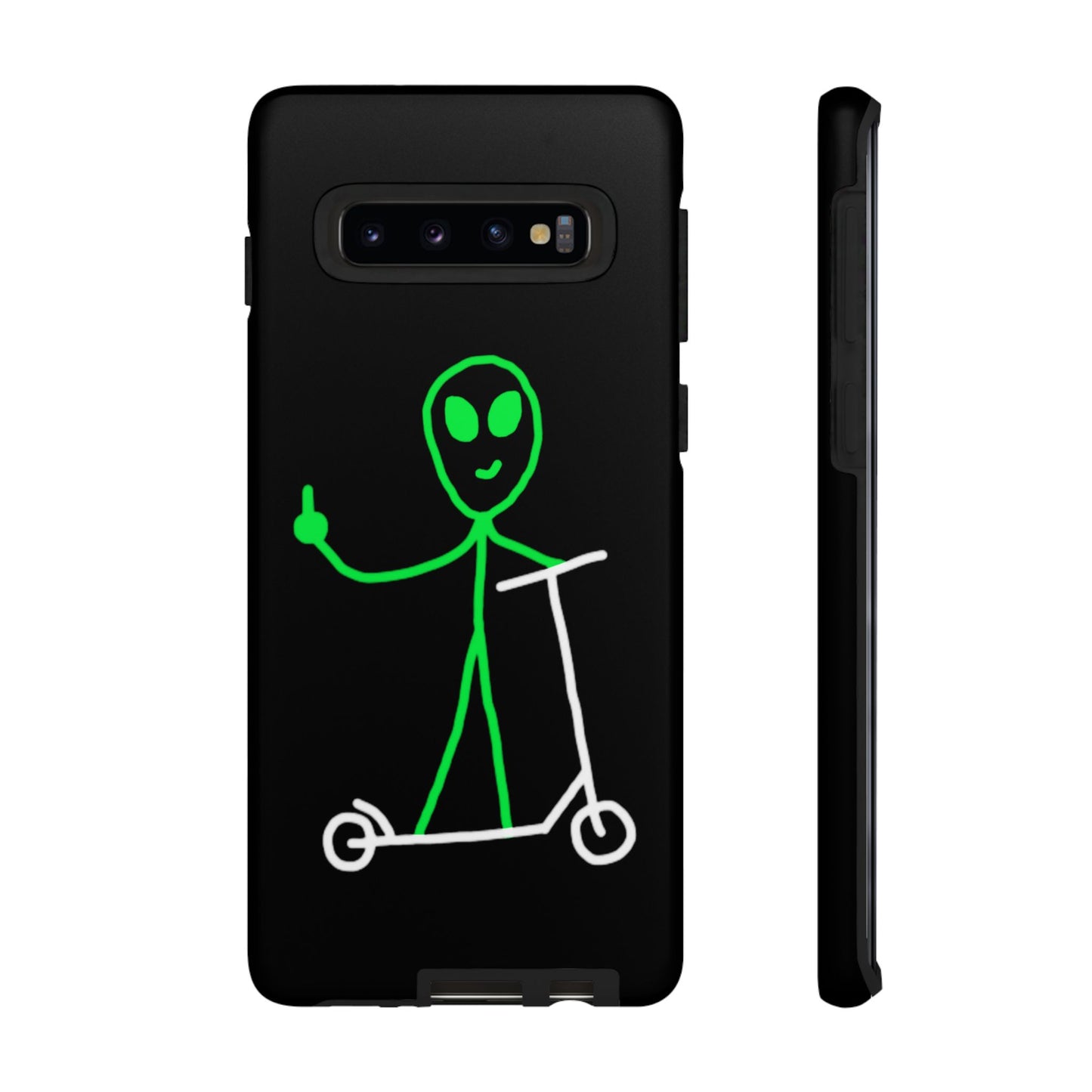 Alien on a Scooter Phone Case (Black)