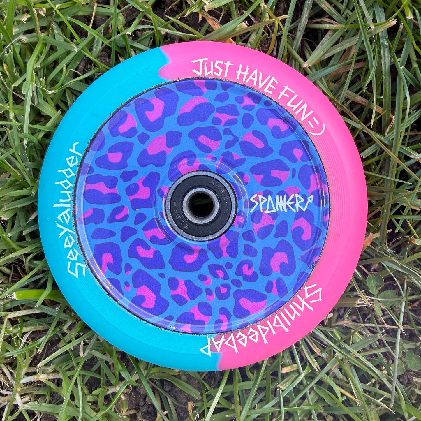 Blue & Pink Leopard Wheels