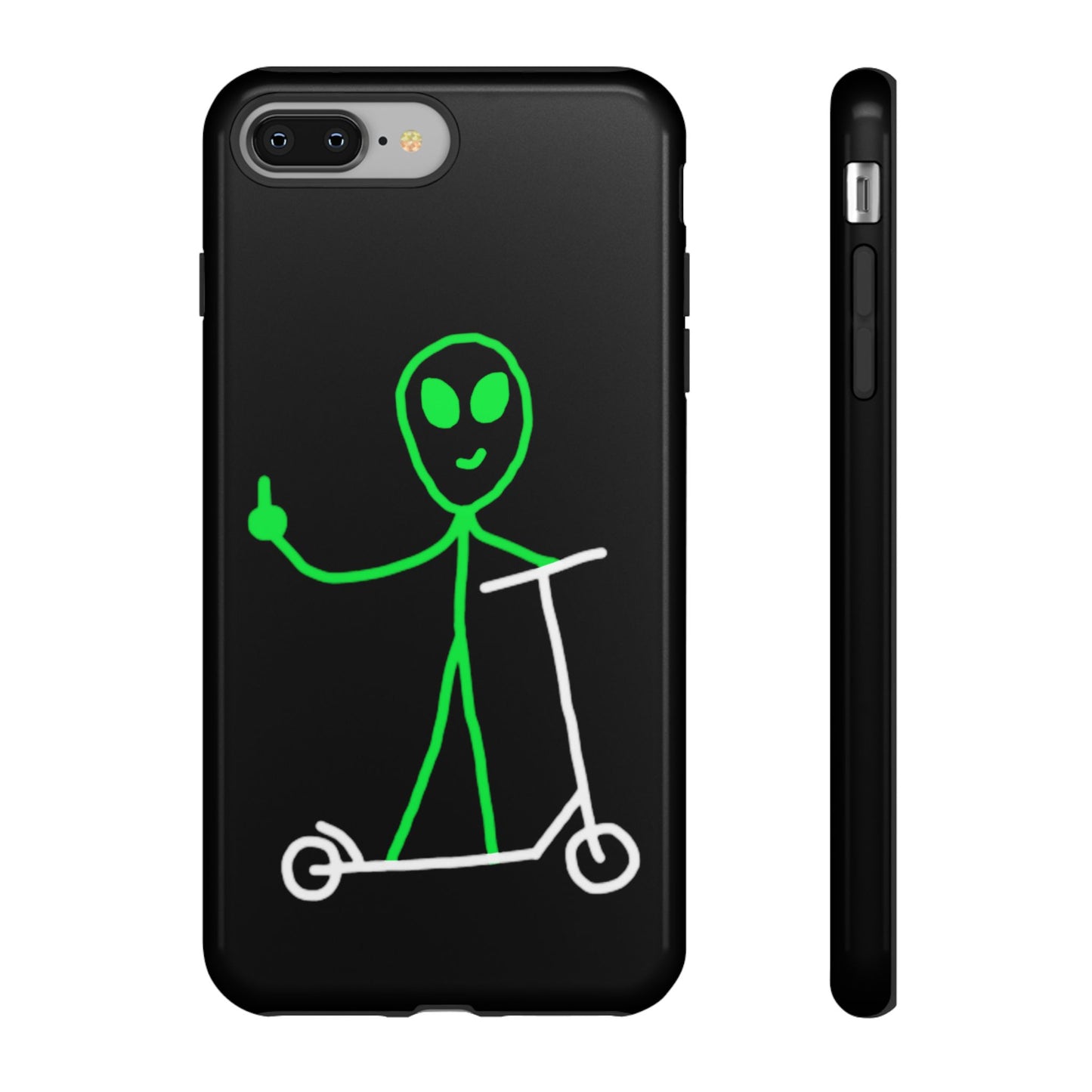 Alien on a Scooter Phone Case (Black)
