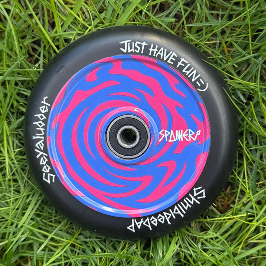 Pink & Blue Swirly Wheels