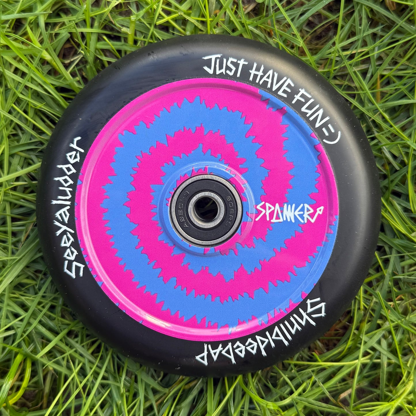 Pink & Blue Spiral Wheels