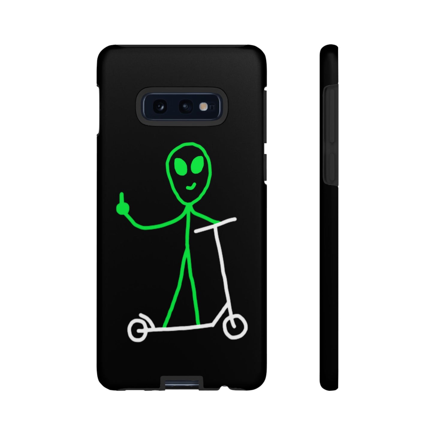 Alien on a Scooter Phone Case (Black)