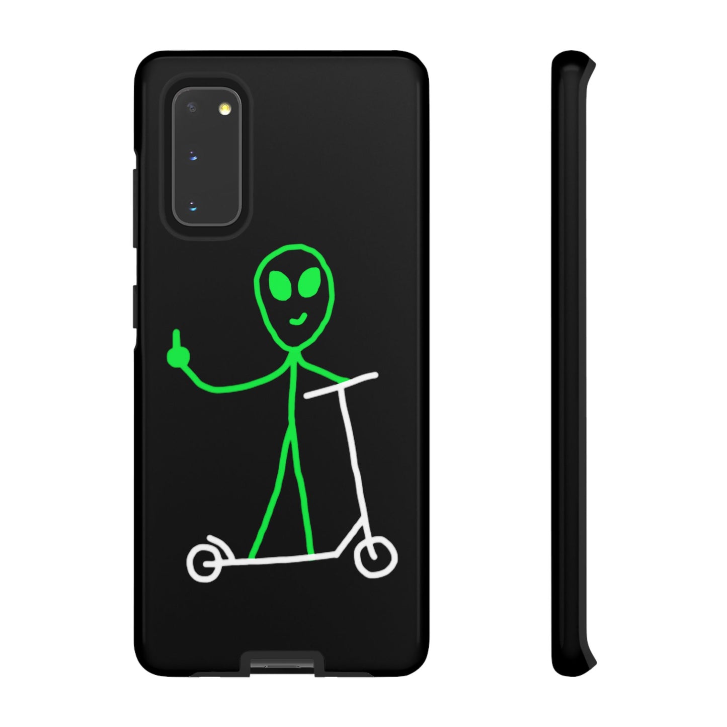 Alien on a Scooter Phone Case (Black)