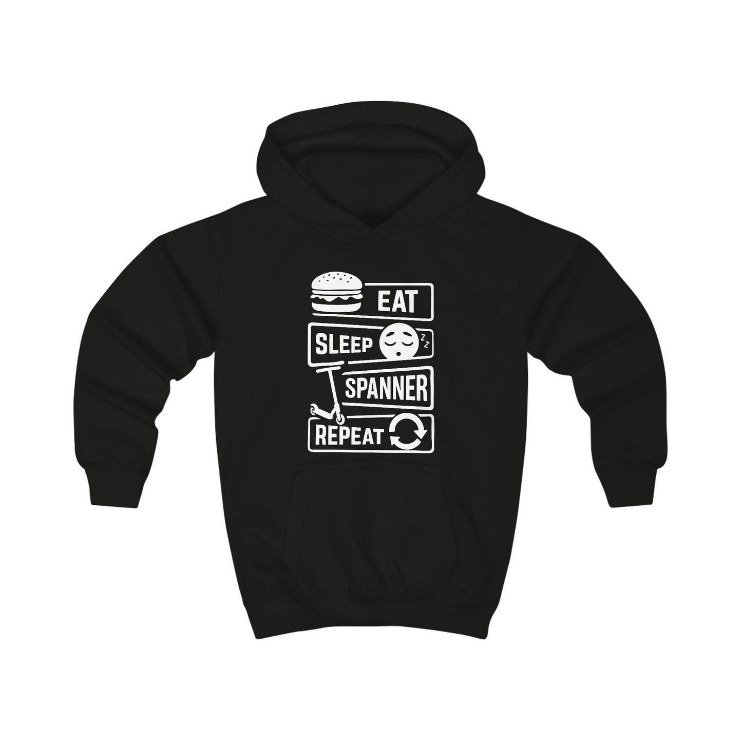 Eat Sleep Spanner Repeat Hoodie (Kids)