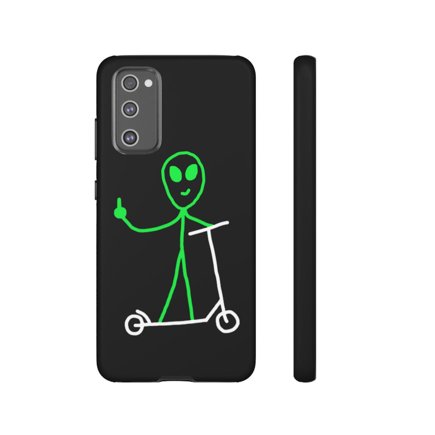 Alien on a Scooter Phone Case (Black)