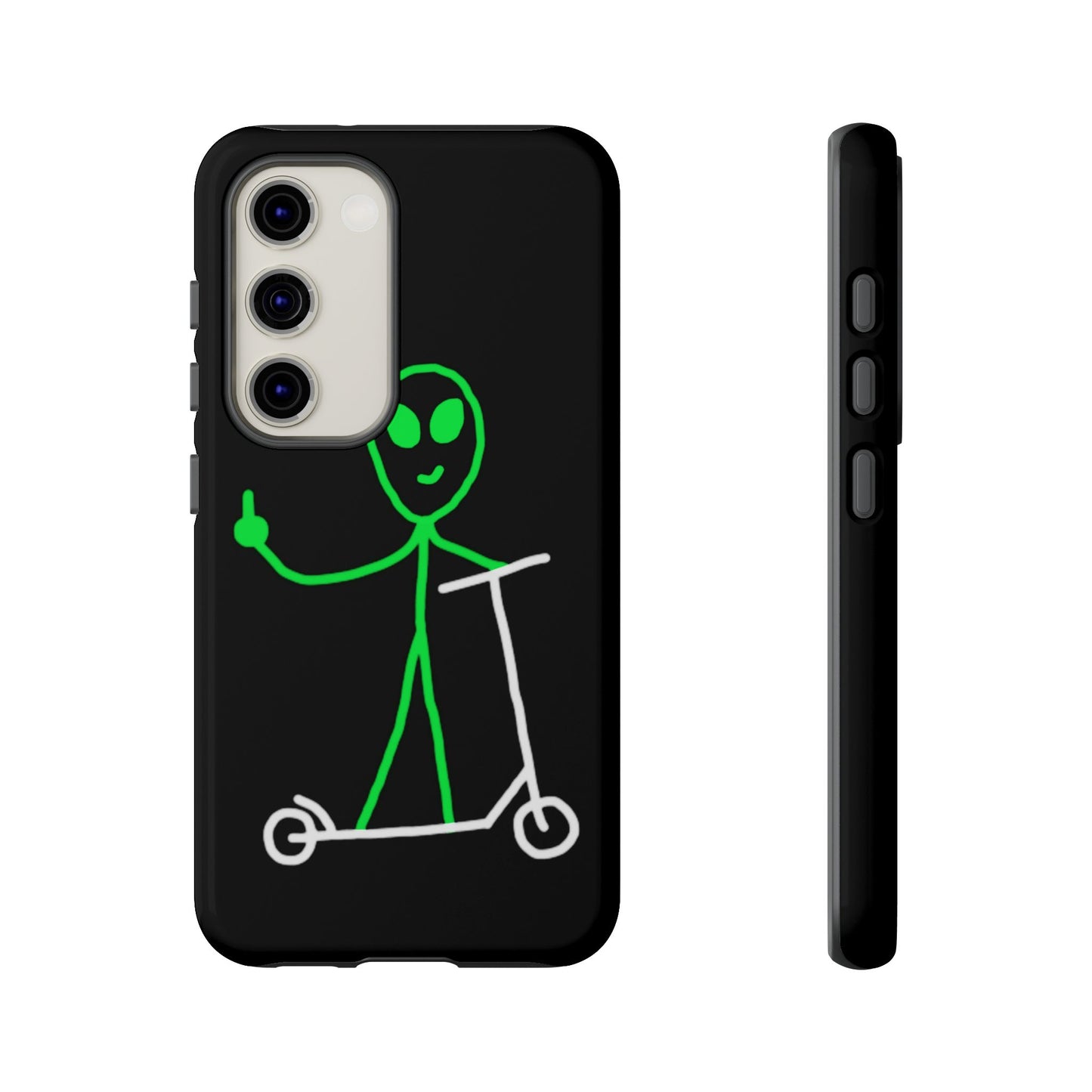 Alien on a Scooter Phone Case (Black)