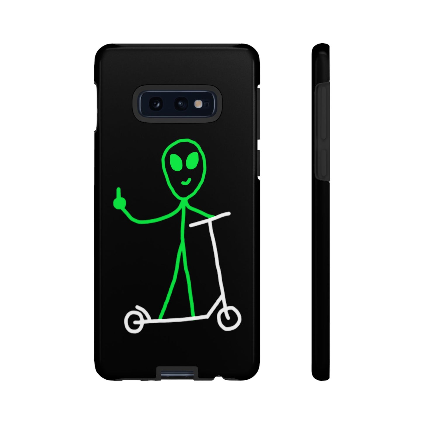 Alien on a Scooter Phone Case (Black)