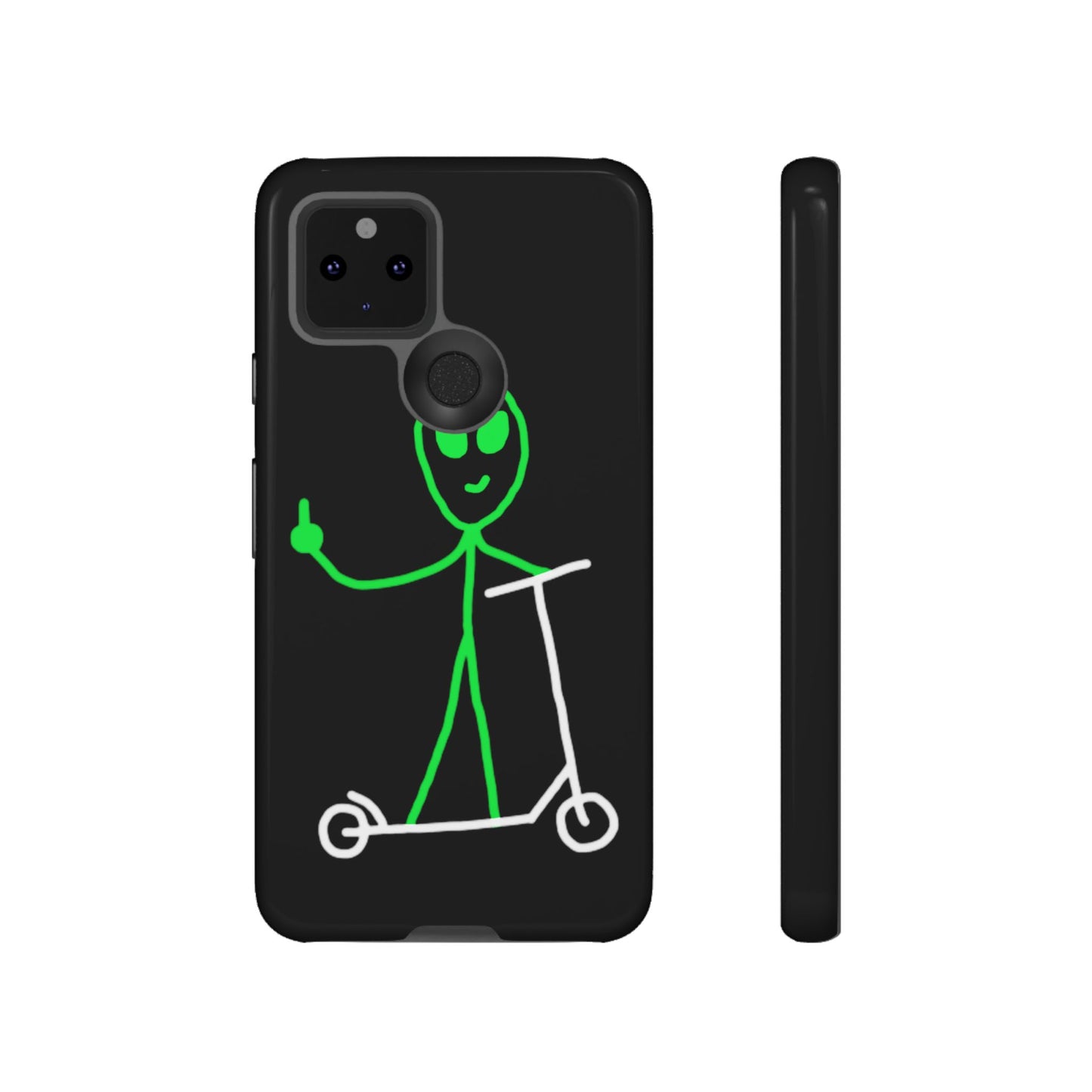 Alien on a Scooter Phone Case (Black)