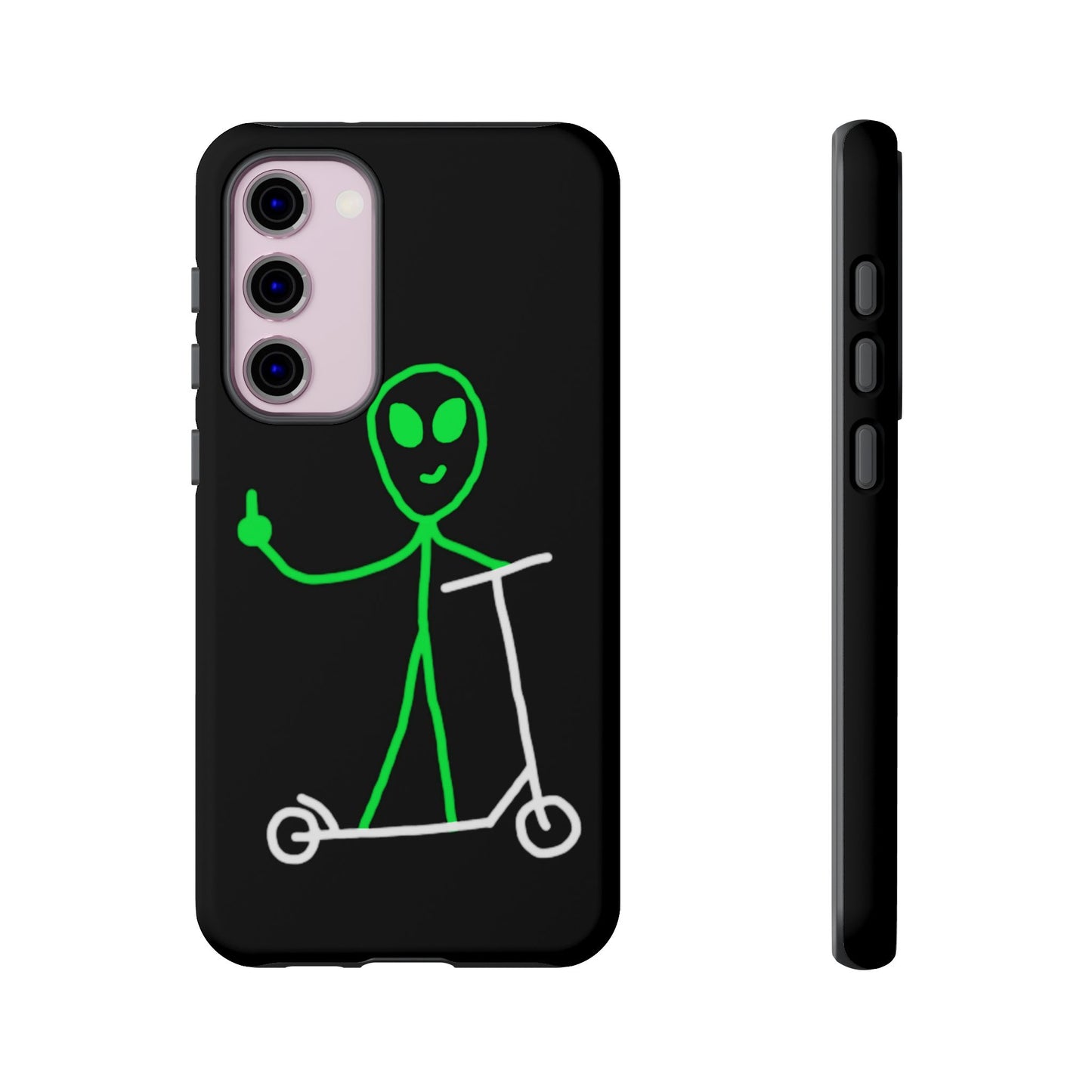 Alien on a Scooter Phone Case (Black)